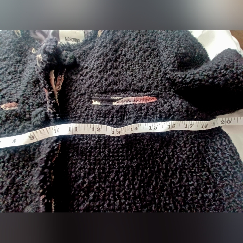 Moschino  Tweed Black Jacket 8 Chanel Style - Picture 6 of 8